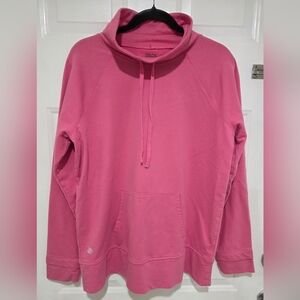 Zelos Men's Cotton Blend Drawstring Pullover Sweatshirt Pink Size L
